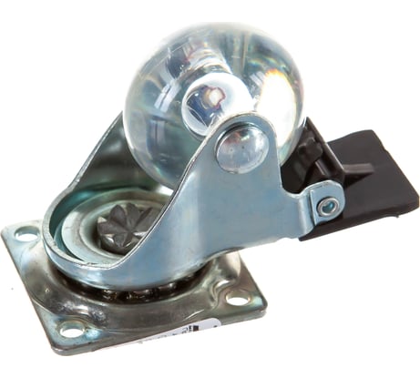 Колесная опора с тормозом, с площадкой для крепления JET 3020B D35мм прозрачный FF3020B.035TP99