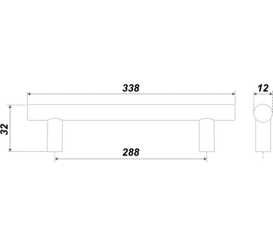 Ручка BOYARD R0270/288 RR002ST.5/288