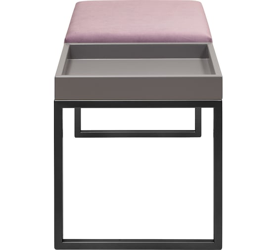 Банкетка GreenWeen ALBA BOX черная, Dusty Pink, GreyBox, 850x400x450 GW-ALBABOX-DPGREY-850B