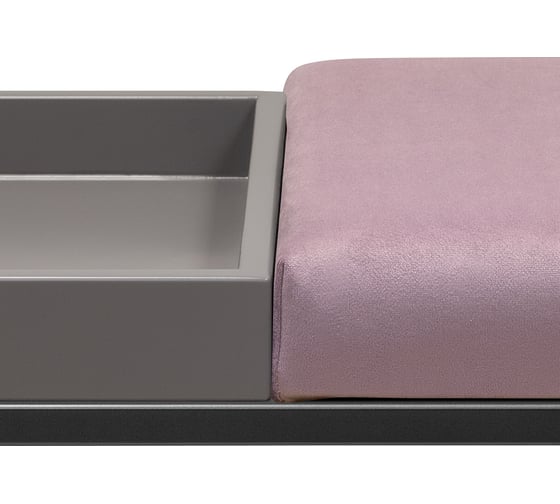 Банкетка GreenWeen ALBA BOX черная, Dusty Pink, GreyBox, 850x400x450 GW-ALBABOX-DPGREY-850B