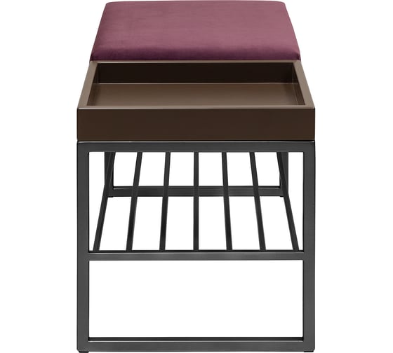 Банкетка GreenWeen RUBY BOX, черная, Marsala, BrownBox, 850x400x450 GW-RUBYBOX-MARSBROWN-850B