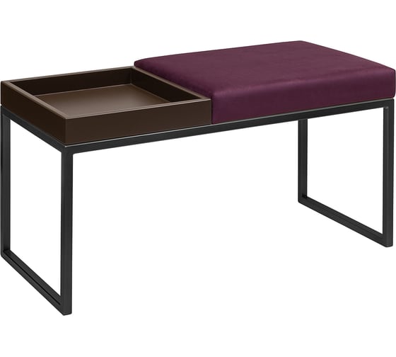 Банкетка GreenWeen ALBA BOX черная, Marsala, BrownBox, 850x400x450 GW-ALBABOX-MARSBROWN-850B