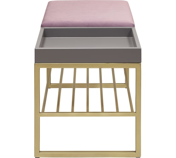 Банкетка GreenWeen RUBY BOX золотая, Dusty Pink, GreyBox, 850x400x450 GW-RUBYBOX-DPGREY-850G