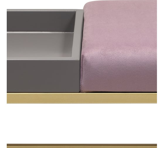 Банкетка GreenWeen RUBY BOX золотая, Dusty Pink, GreyBox, 850x400x450 GW-RUBYBOX-DPGREY-850G