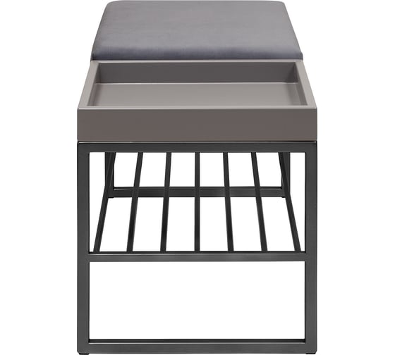 Банкетка GreenWeen RUBY BOX черная, Light Blue, GreyBox, 850x400x450 GW-RUBYBOX-LBGREY-850B