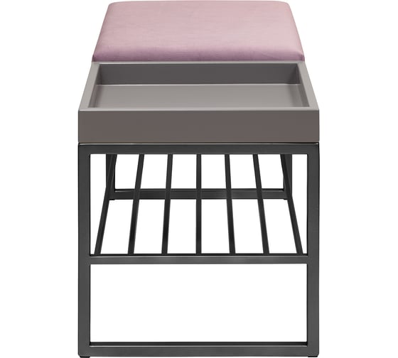 Банкетка GreenWeen RUBY BOX черная, Dusty Pink, GreyBox, 850x400x450 GW-RUBYBOX-DPGREY-850B