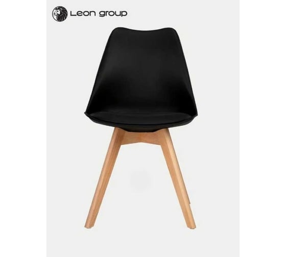 Стул LEON GROUP мягкий, в стиле eames dsw, черный, 1 шт. LEON1804M-BL1