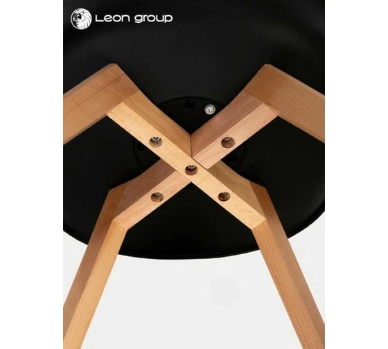 Стул LEON GROUP мягкий, в стиле eames dsw, черный, 1 шт. LEON1804M-BL1