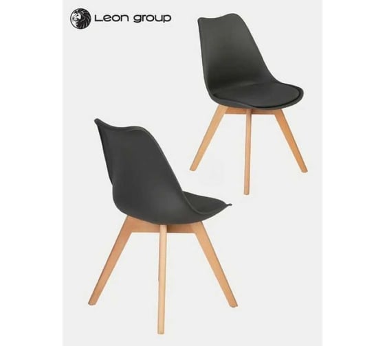 Стул LEON GROUP мягкий, в стиле eames dsw, темно-серый, 1 шт. LEON1804M-DG1