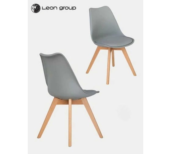 Стул LEON GROUP мягкий, в стиле eames dsw, пепельный, 1 шт. LEON1804M-PEP1