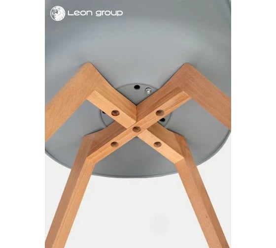 Стул LEON GROUP мягкий, в стиле eames dsw, пепельный, 1 шт. LEON1804M-PEP1