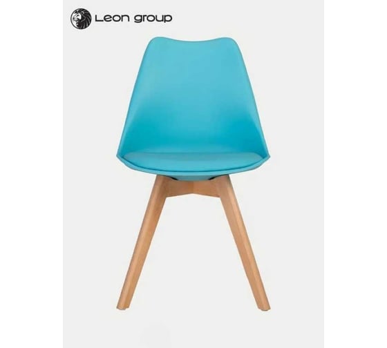 Стул LEON GROUP мягкий, в стиле eames dsw, бирюзовый, 1 шт. LEON1804M-TU1