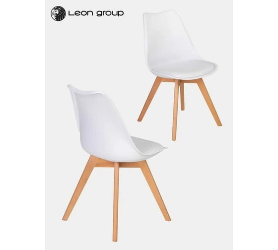 Стул LEON GROUP мягкий, в стиле eames dsw, белый, 1 шт. LEON1804M-WH1