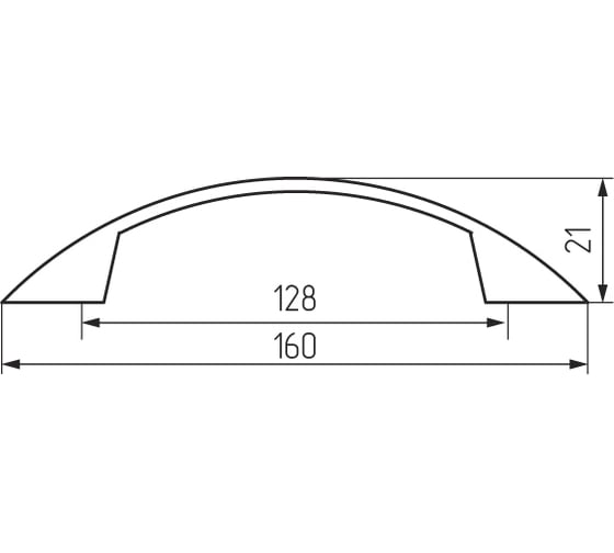 Ручка-скоба MF K6114 AL 128 мм, матовый хром алюминий 786521v