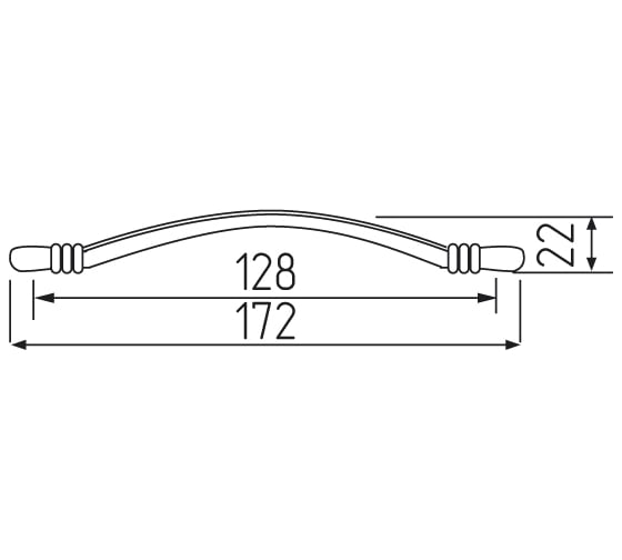 Ручка-скоба MF R31, 128 мм, серебро золотая патина 11128v