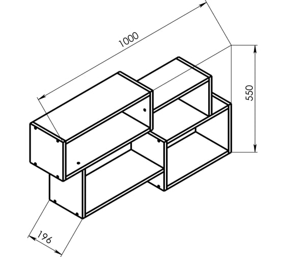 Полка ТДВ иллюзия, 1000x550x196 мм, дуб сонома+белый 3310162