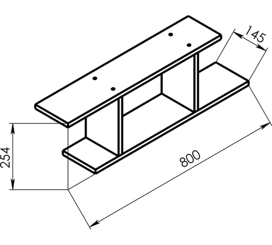 Полка ТДВ гармония, 800x254x145 мм, дуб сонома 3310146