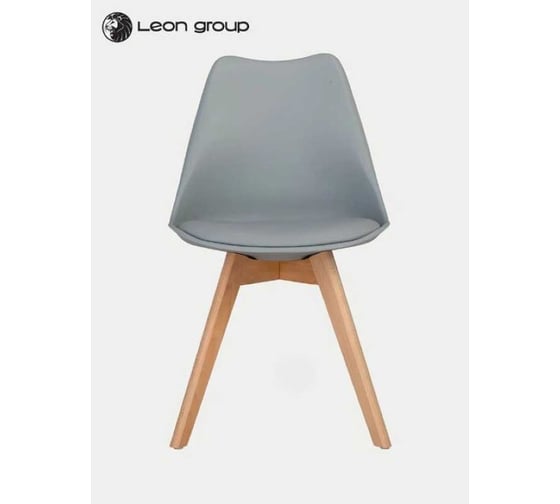Стул LEON GROUP мягкий, в стиле eames dsw, светло-серый, 1 шт. LEON1804M-LG1
