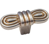 Ручка-кнопка MF R31, серебро золотая патина 11129v
