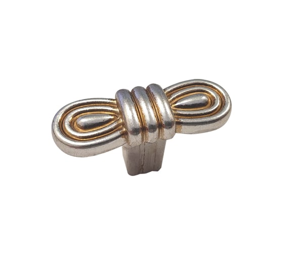 Ручка-кнопка MF R31, серебро золотая патина 11129v 1