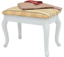 Банкетка Мебелик Ретро с ящиком белый, ткань полоса бежевый П0005923 7808