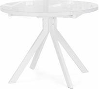 Стеклянный стол Woodville веллор 100(135)х100x78 см, белый 502176