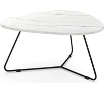 Журнальный стол Мебелик Лючия 7101 белый мрамор/черный П0005424