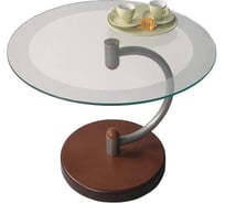 Журнальный стол Мебелик Дуэт 13Н металлик/средне-коричневый/прозрачный 303