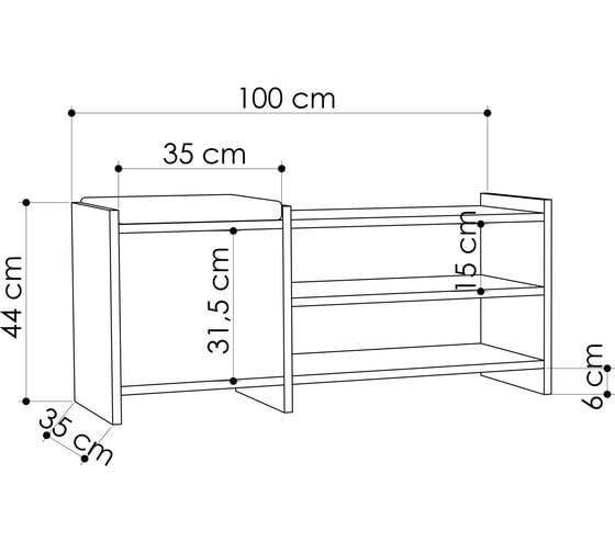 Обувница leve sunno hall stand white LEV00757