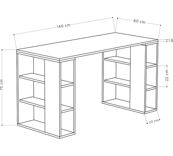 Письменный стол leve colmar working table white LEV00186