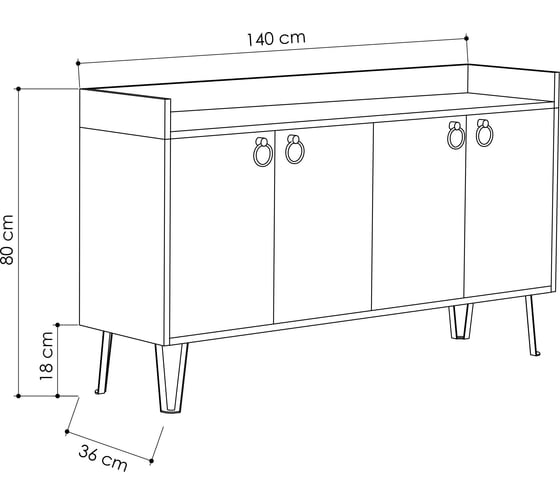 Комод leve dea console table anthracite LEV00224