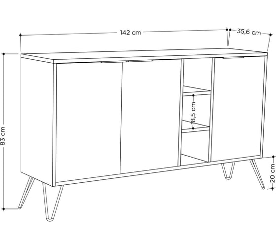 Комод leve clara console dark coffee LEV00237