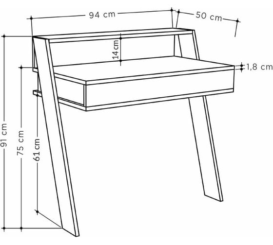 Письменный стол leve cowork working table white LEV00187