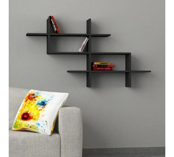 Фигурная полка leve halic bookcase anthracite LEV00829