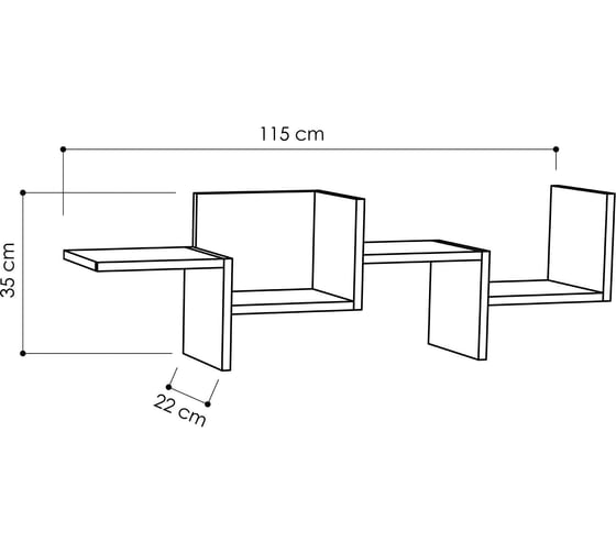 Фигурная полка leve rako shelf anthracite LEV00915
