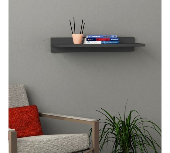 Прямая полка leve simple shelf anthracite LEV00879