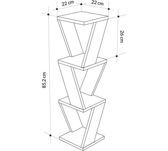 Угловая полка leve zena corner bookcase anthracite LEV00867