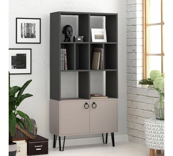 Прямой стеллаж leve bene bookcase anthracite LEV00646