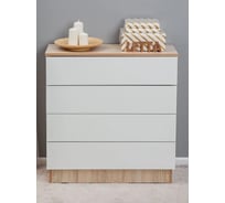 Комод LETTA Ультра 4 ящика, Белое тиснение/Дуб сонома, 750х729x330 L135535