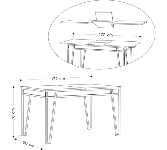 Обеденный стол leve pal dining table ancient white LEV00100