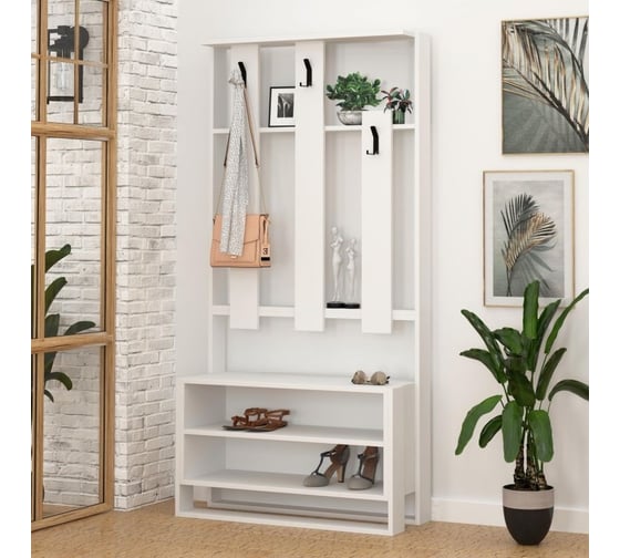 Обувница с вешалкой для одежды leve chester hall stand white LEV00762