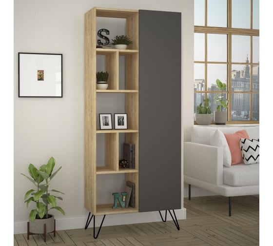 Прямой стеллаж leve jedda bookcase oak LEV00668