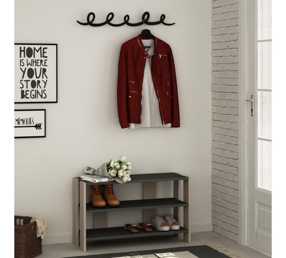 Обувница с вешалкой для одежды leve tono shoe rack-hanger light mocha LEV00804