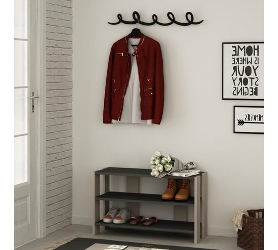Обувница с вешалкой для одежды leve tono shoe rack-hanger light mocha LEV00804