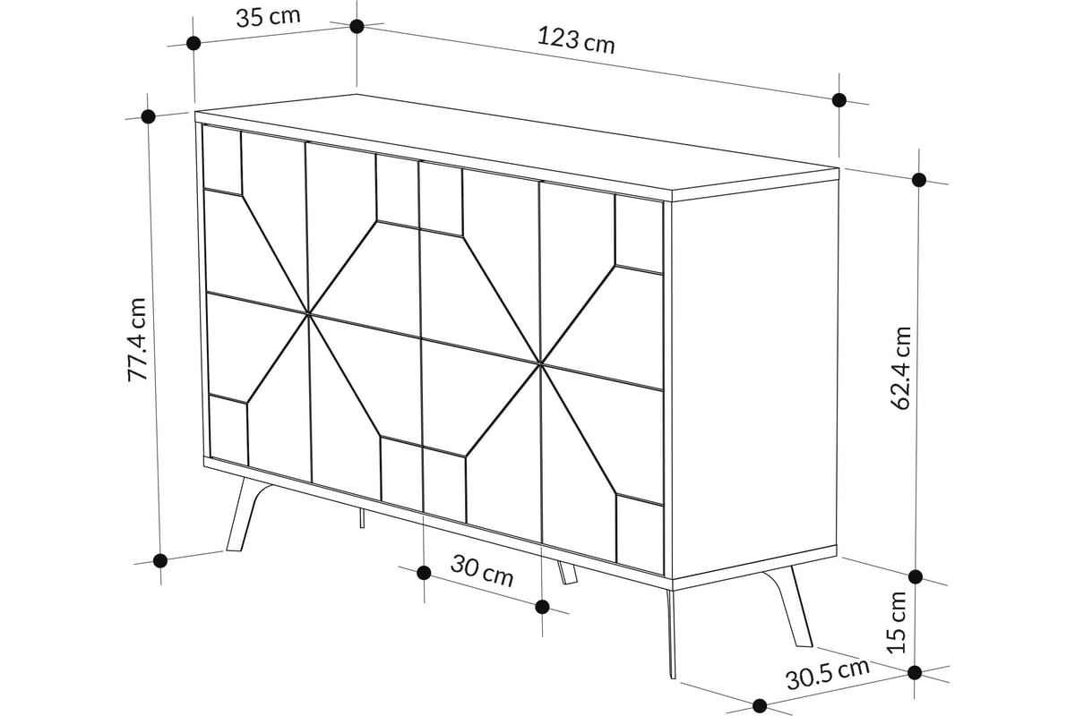 Комод leve dune console light mocha LEV00240