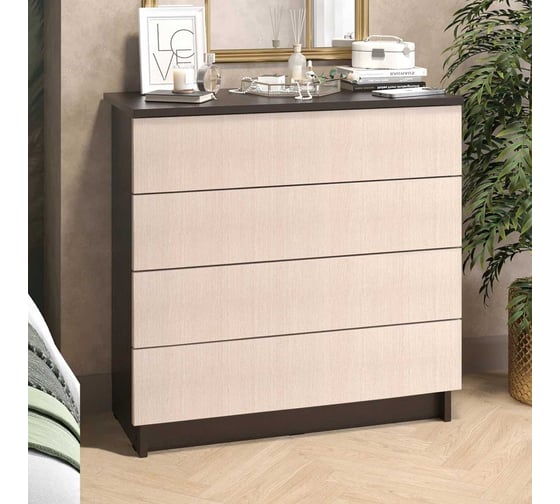 Комод LETTA Ультра 4 ящика, Венге/Дуб белфорт, 750х729x330 L135534