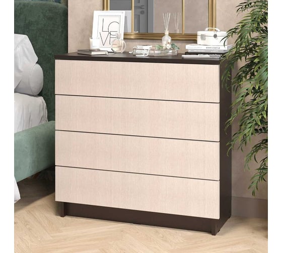 Комод LETTA Ультра 4 ящика, Венге/Дуб белфорт, 750х729x330 L135534