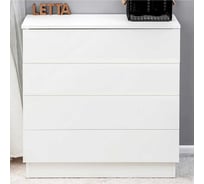 Комод LETTA Ультра 4 ящика, Белое тиснение, 750х729x330 L135531