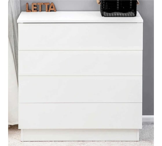 Комод LETTA Ультра 4 ящика, Белое тиснение, 750х729x330 L135531