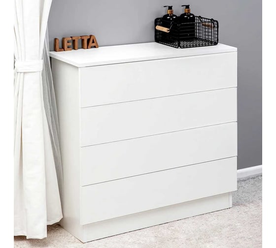 Комод LETTA Ультра 4 ящика, Белое тиснение, 750х729x330 L135531